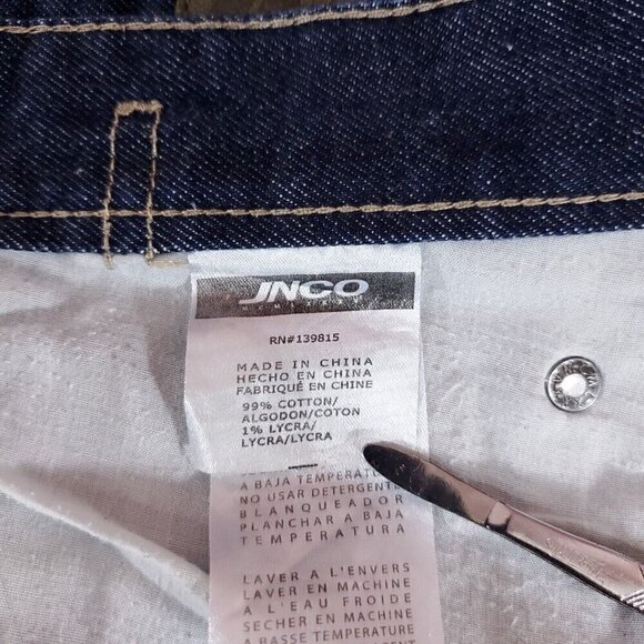 JNCO Mens Size 32X33 003 Slim Straight Embroidered Button Fly Blue Denim Jeans - Picture 12 of 15